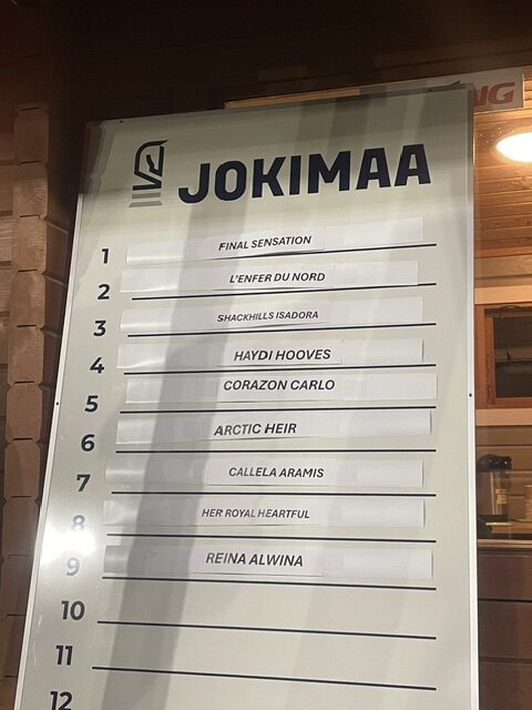 Hevosenomistajapokaalin finaalin lähtöradat taululla